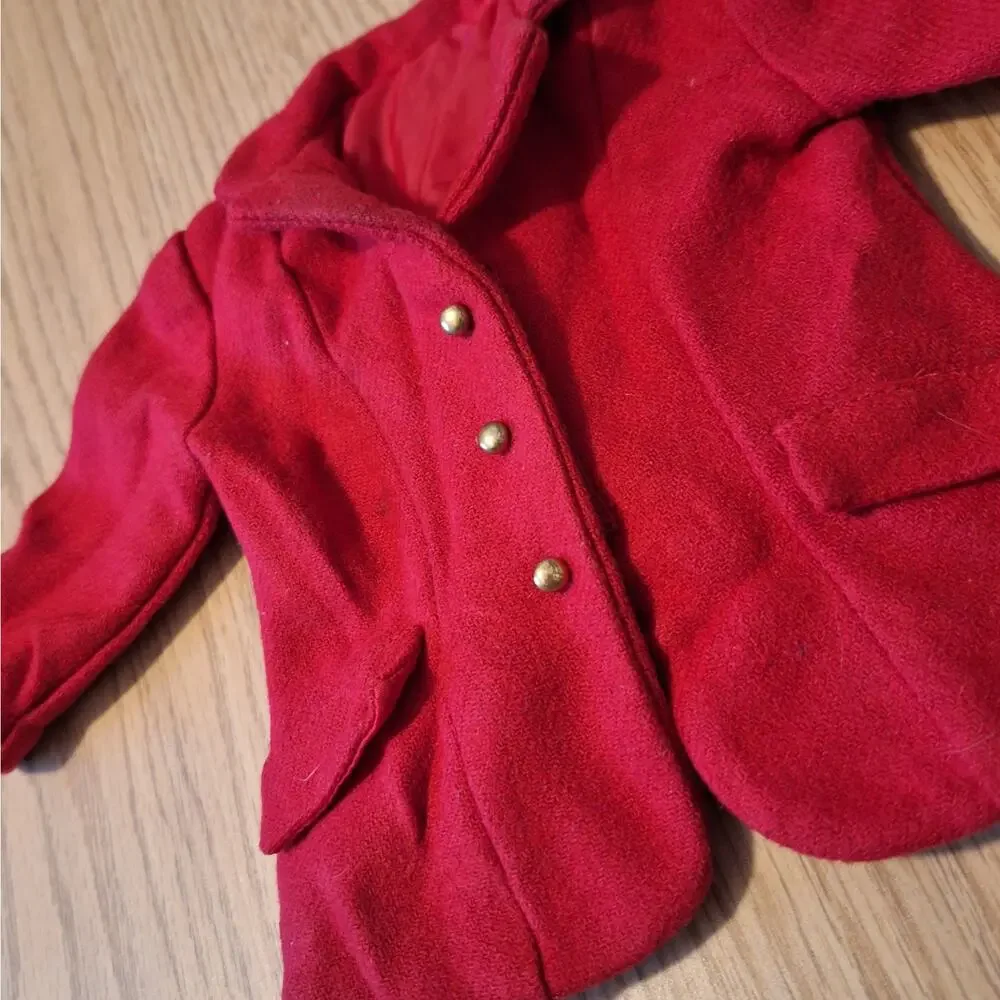 American Girl Doll Red Equestrian Riding Jacket Gold Buttons Coat Retired F04
